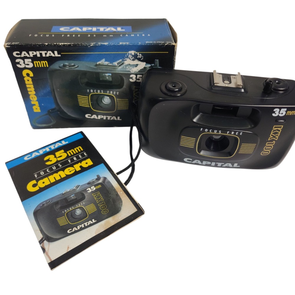 Capital KX100 35mm Focus Free Camera Black Vintage Retro